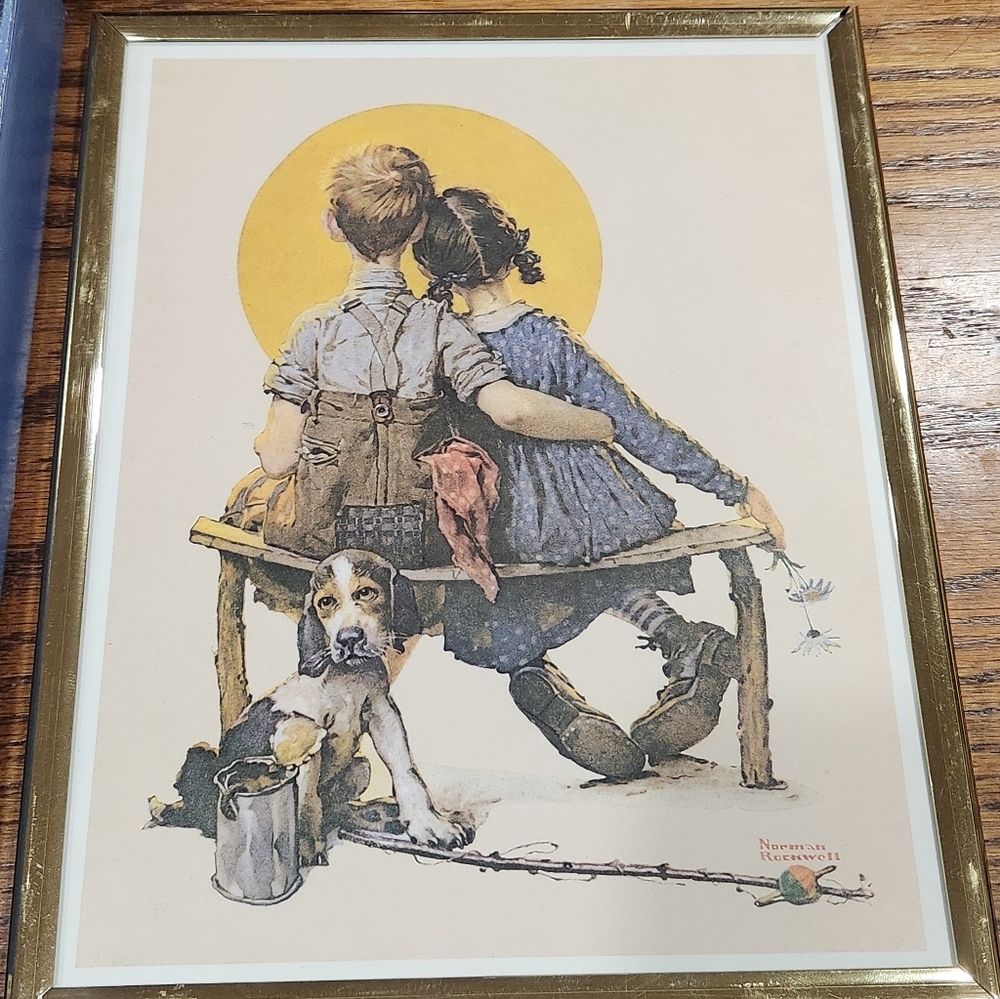 Framed Norman Rockwell Art Print with Gold Framecollectibles 8x10